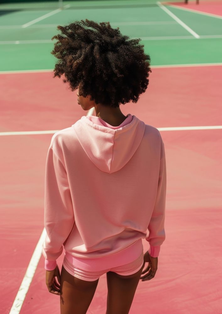 Blank pink fashion sportwear mockup woman female person.