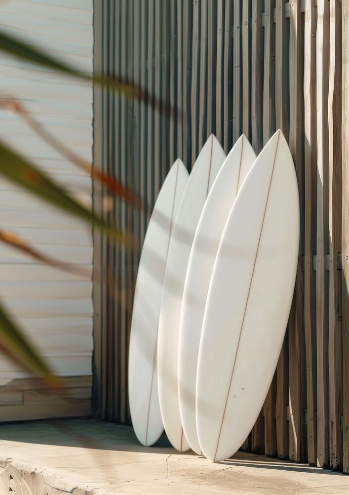 Surfboards mockup outdoors ocean sea.