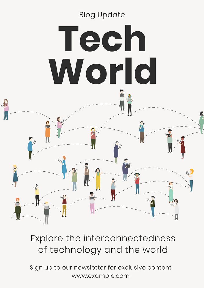 Tech world  poster template