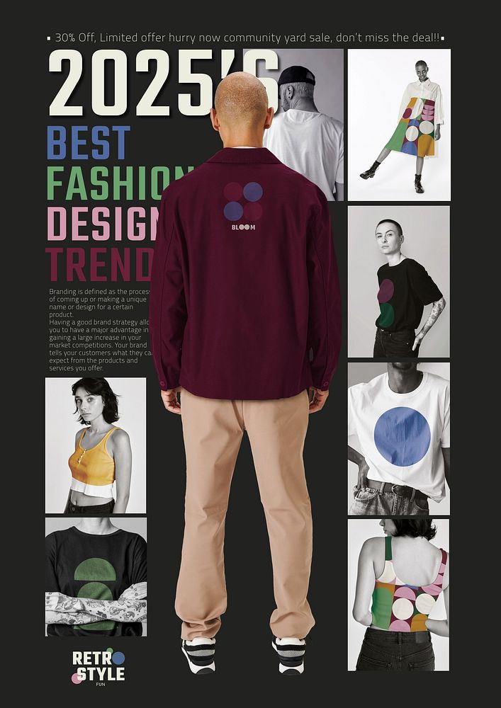 Fashion design poster template, editable design