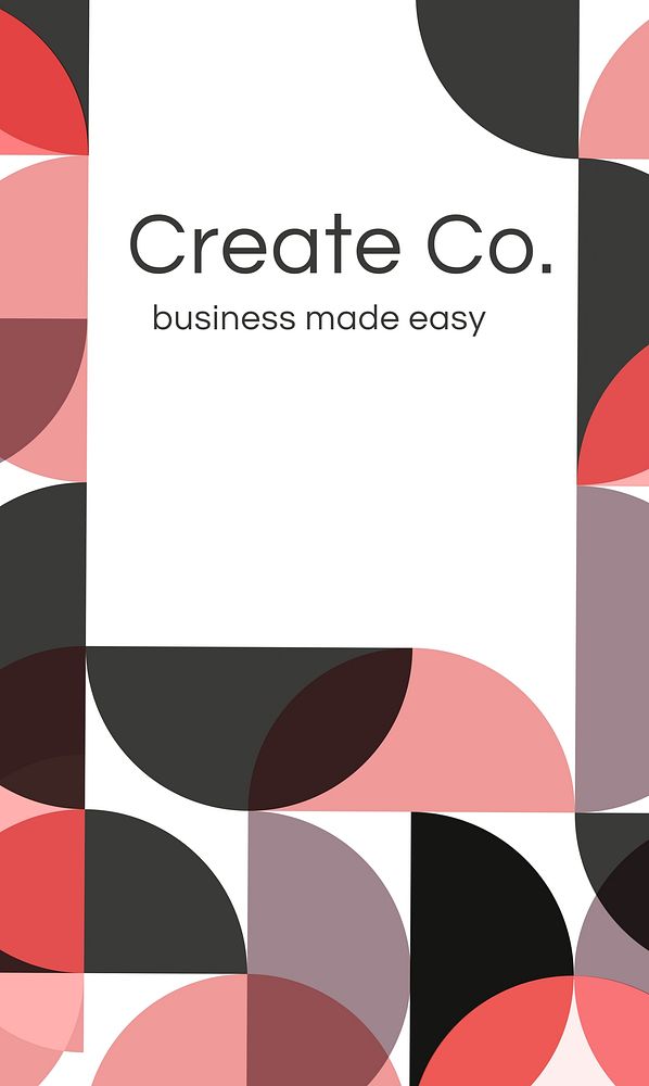 Pink Bauhaus business card template