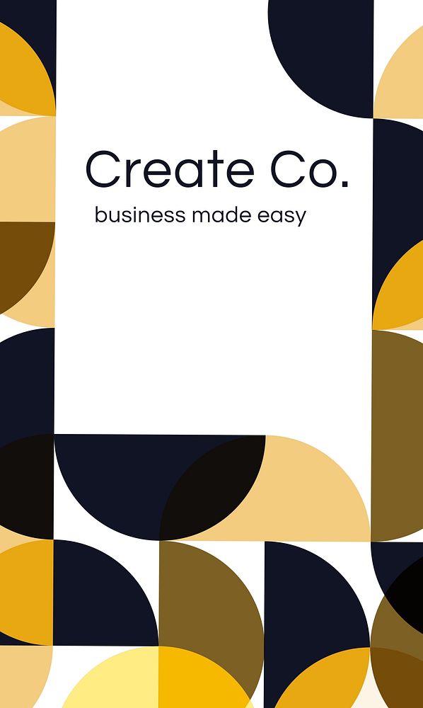 Yellow Bauhaus business card template, customizable design