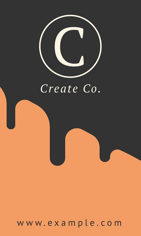 Orange melting business card template, customizable design
