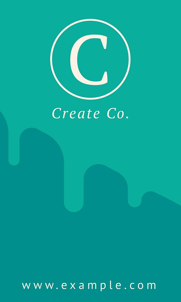 Green melting business card template, customizable design
