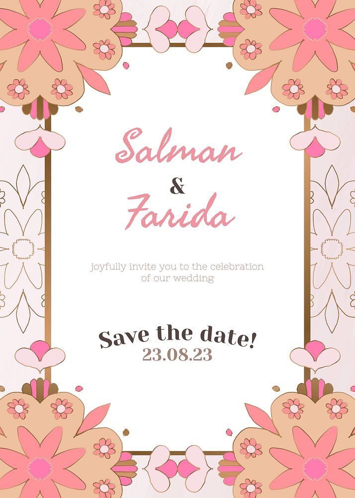 Indian wedding invitation card template  mandala pattern design