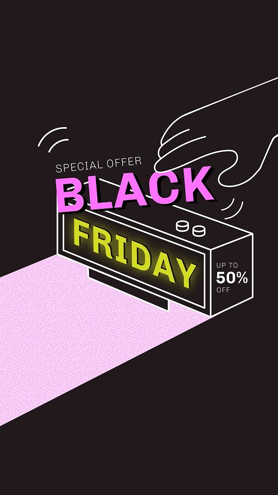 Black Friday sale Instagram story template, editable design