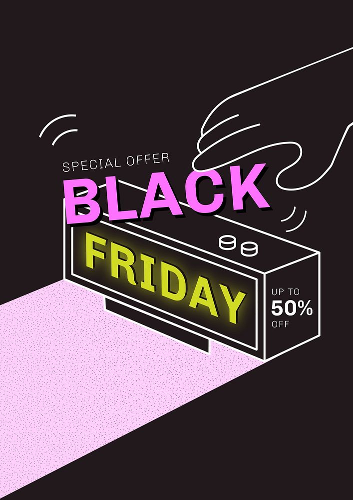 Black Friday sale poster template, editable design
