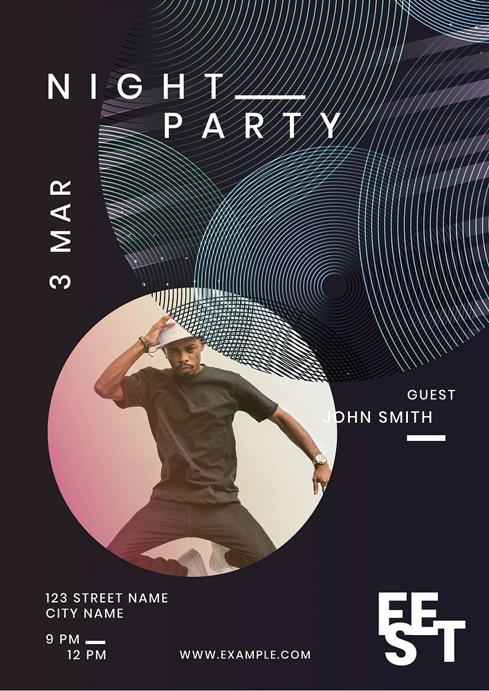 Night party   poster template