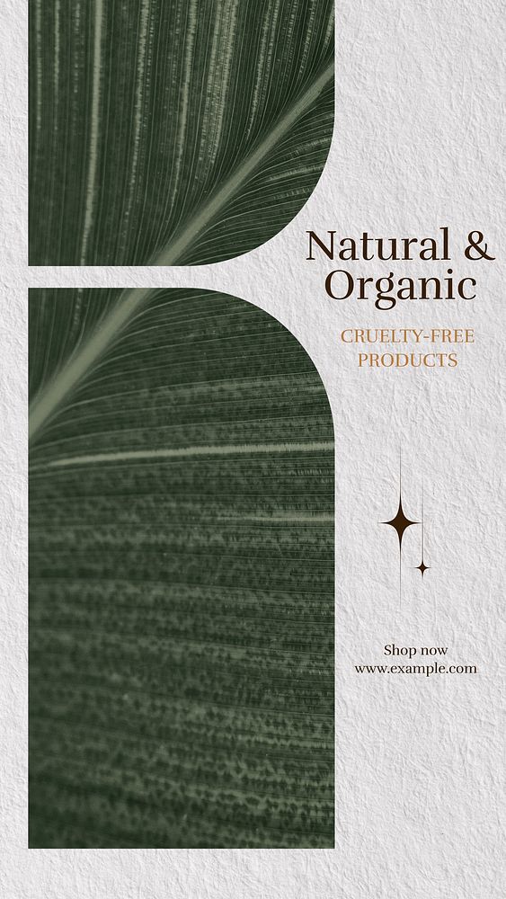 Natural & organic Instagram story template, editable social media design