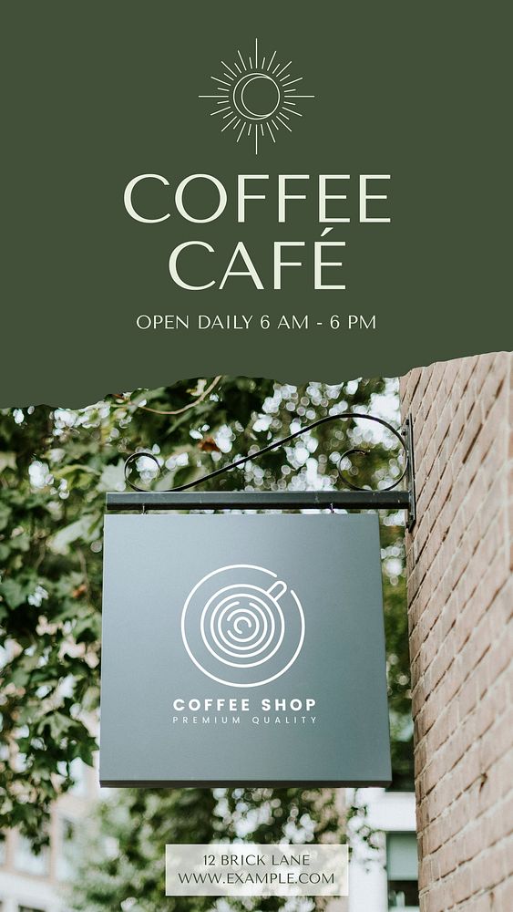 Coffee cafe Instagram story template, editable social media design