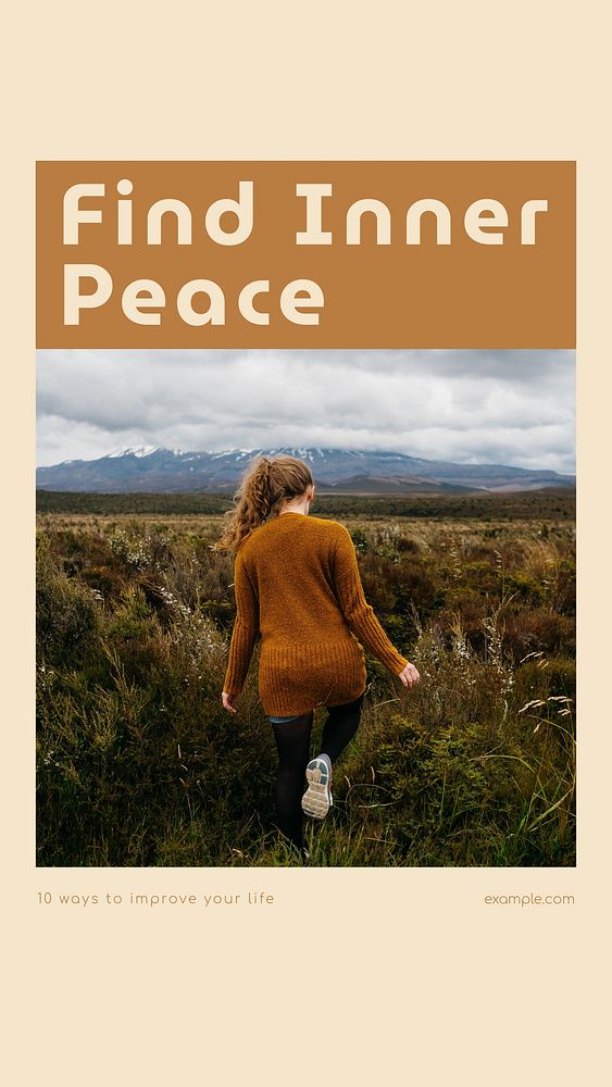 Find inner peace social story template, editable text