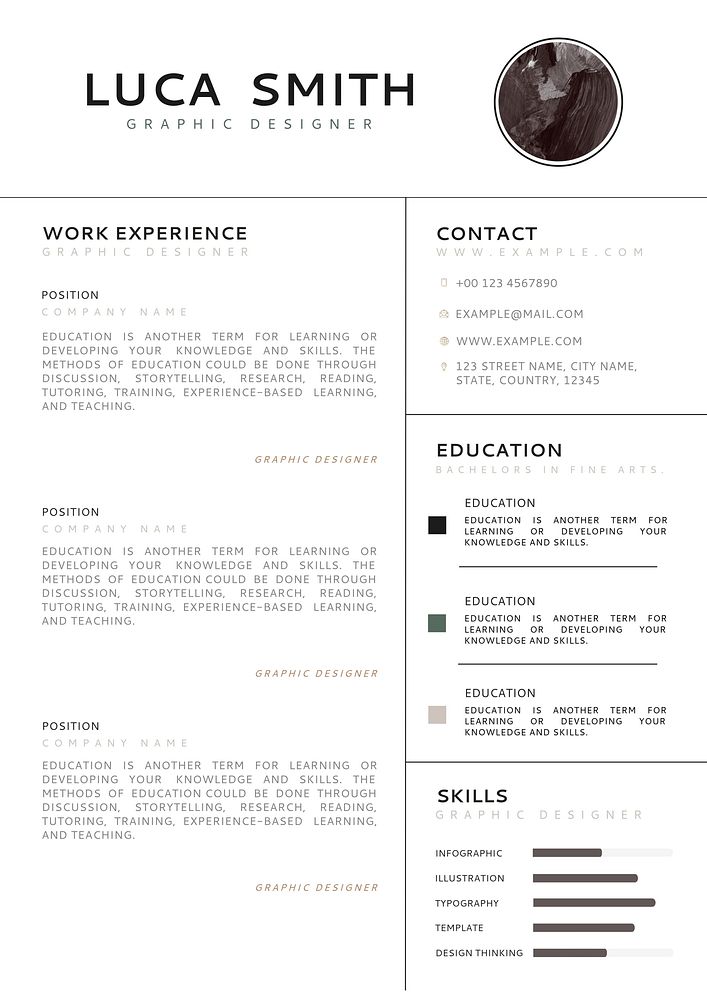 Professional resume  template, minimal design