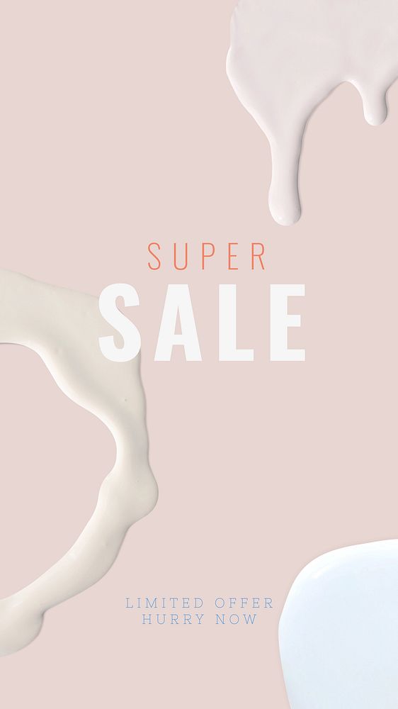 Super sale Instagram story template, feminine editable design