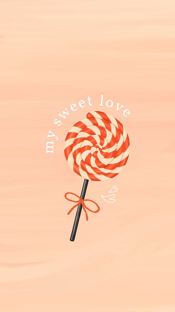 Sweet shop instagram story template, lollipop illustration, editable design