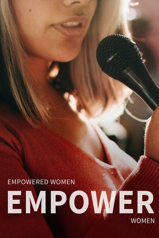 Empower women poster template, inspirational quote
