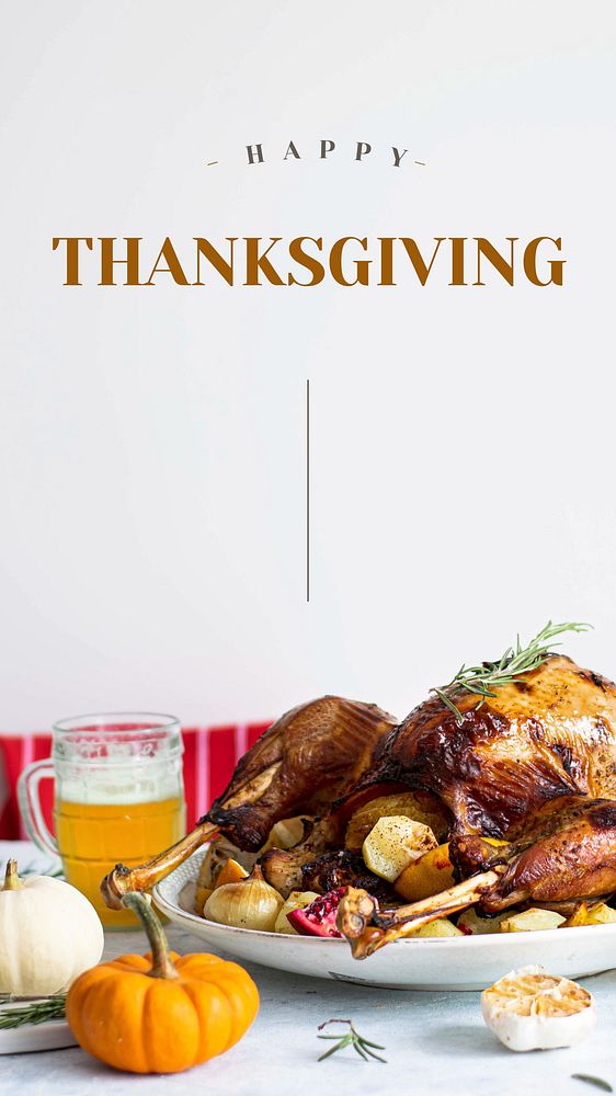 Thanksgiving greeting Facebook story template, editable design