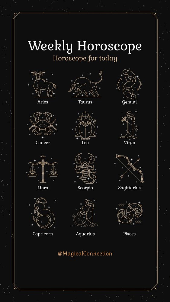 Zodiac sign Instagram post template