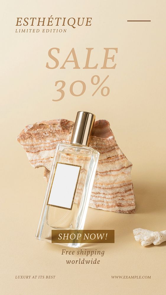 Perfume sale Facebook story template, editable design