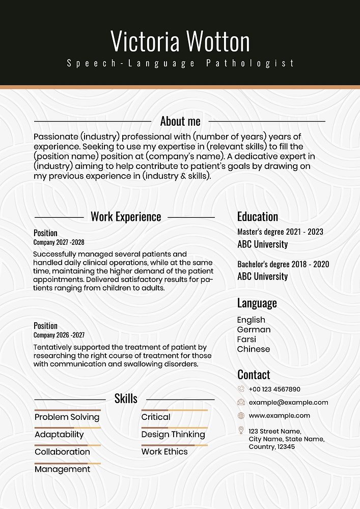 Luxury professional resume template