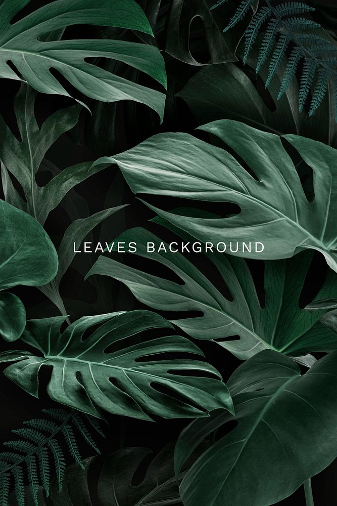 Tropical leaves pinterest pin template