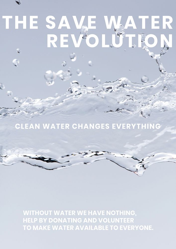 Water conservation poster template, editable text