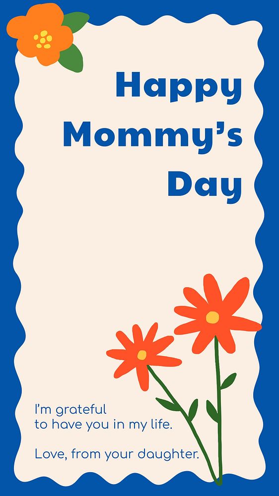 Mother's day Facebook story template, editable floral design