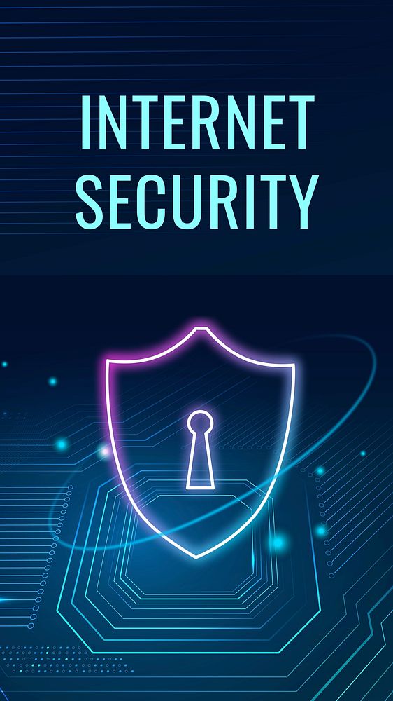 Neon shield   cyber security  Instagram story temple