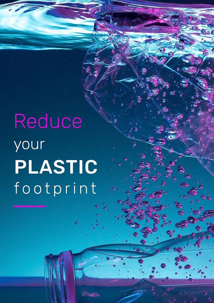 Plastic awareness poster template  