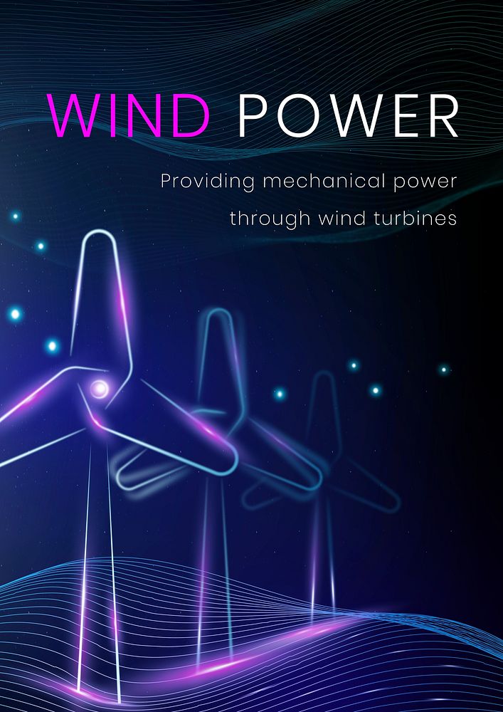 Wind power poster template  environment technology