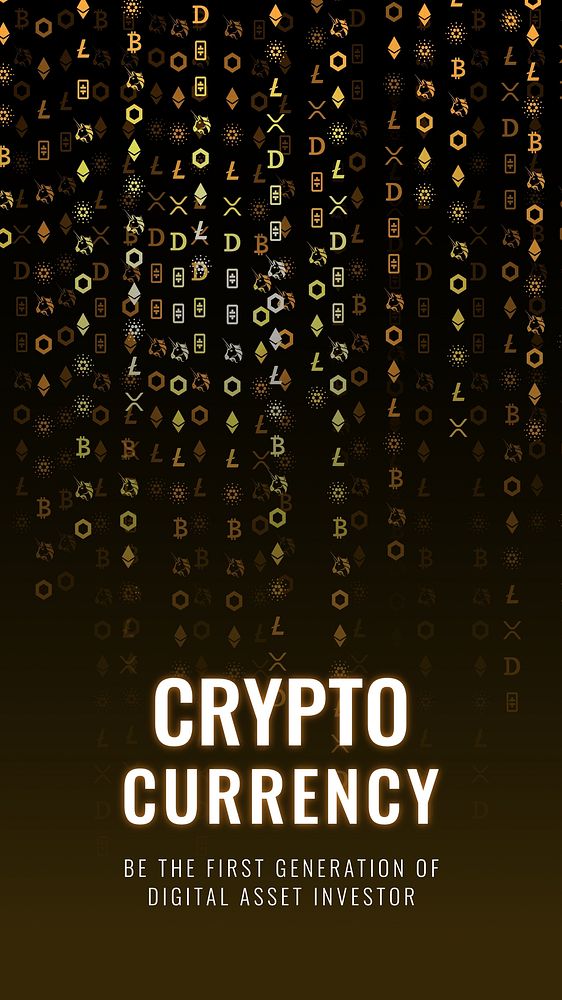 Cryptocurrency Instagram story template,  digital finance design