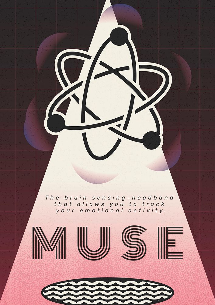 Muse poster   template, abstract atom design