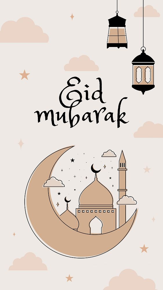 Eid mubarak Instagram story template for social media