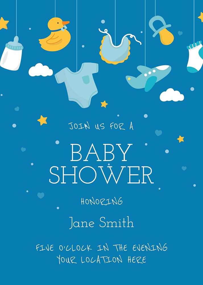 Baby shower invitation template