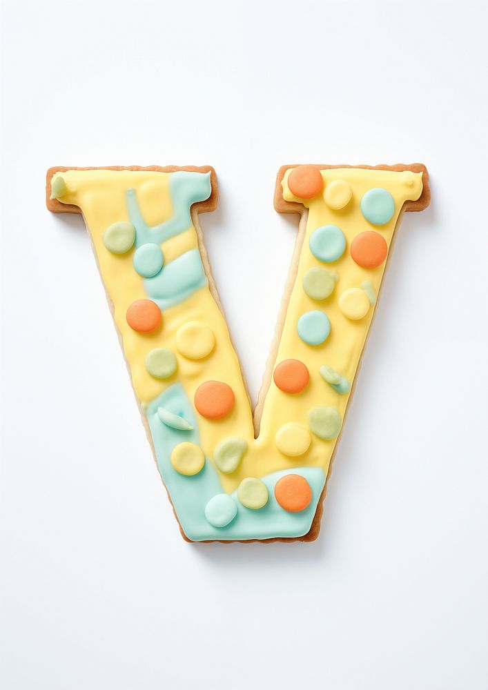 Letter V, cookie art alphabet illustration