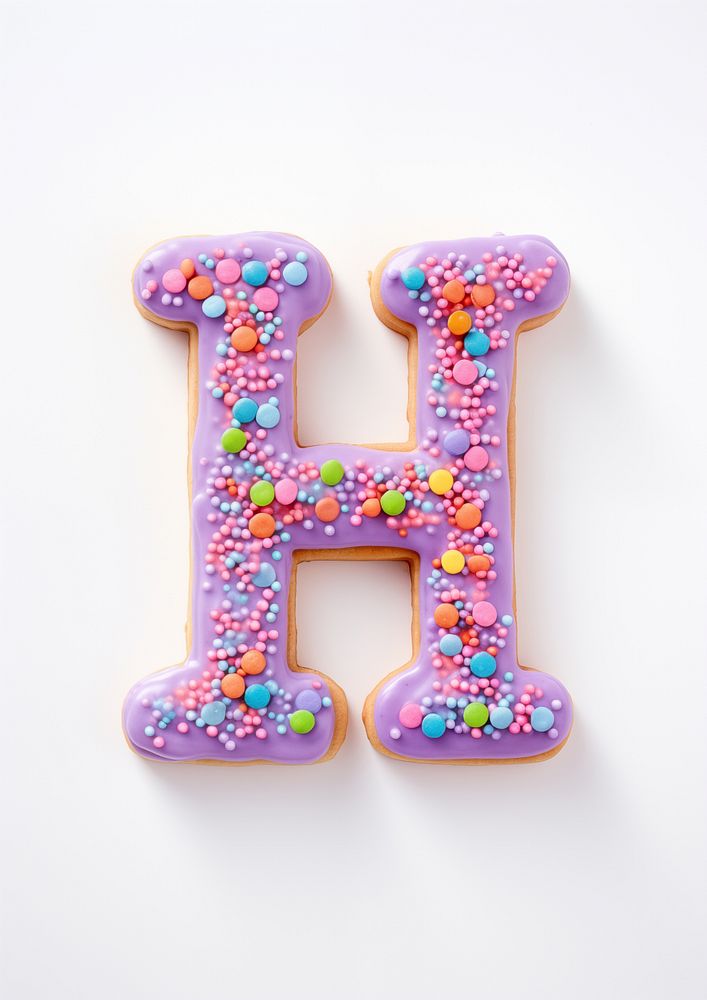 Letter H, cookie art alphabet illustration