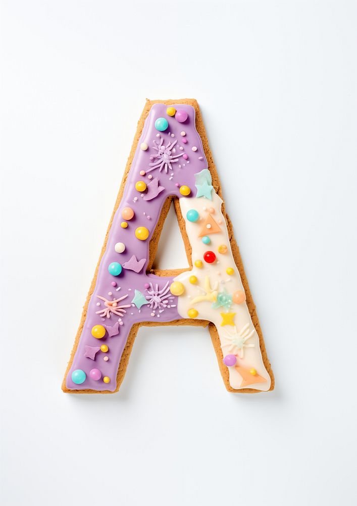 Letter A, cookie art alphabet illustration