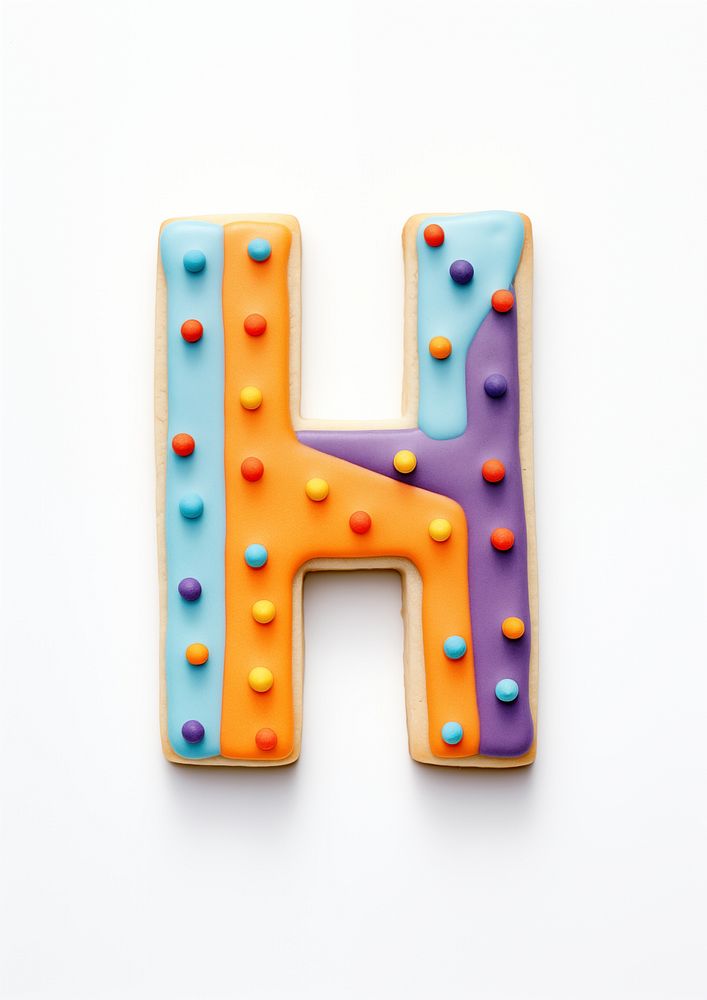 Letter H, cookie art alphabet illustration