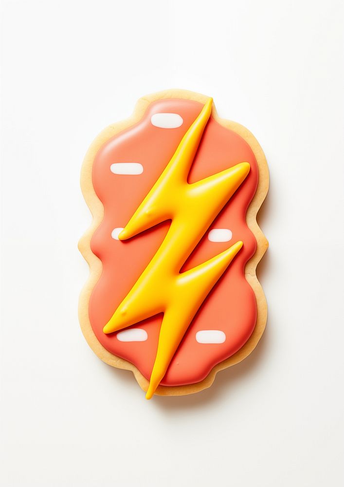 Lightning icon, cookie art illustration