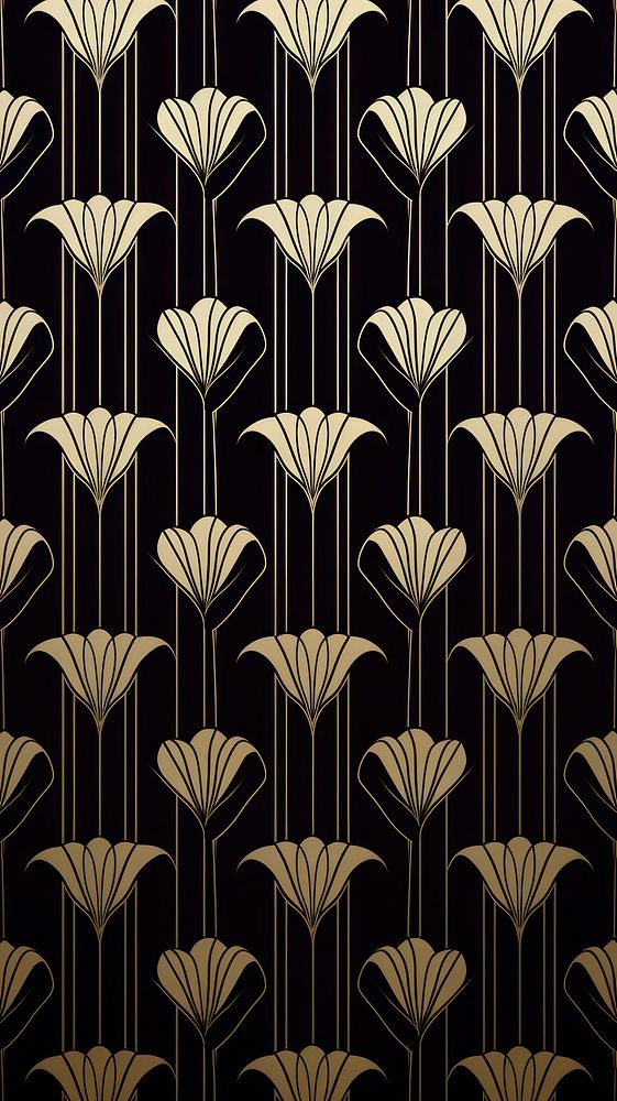 Art deco tulip wallpaper pattern chandelier texture.