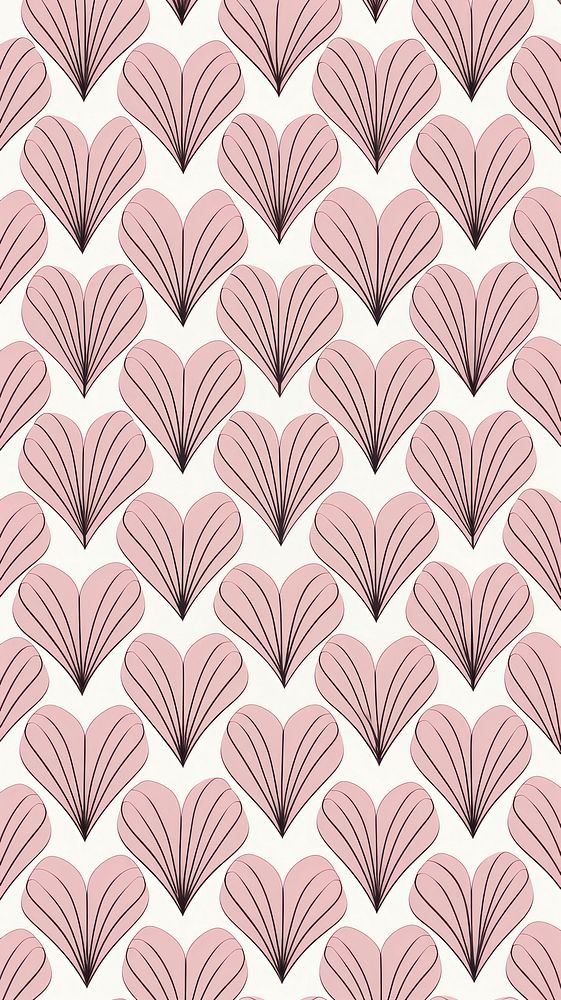Art deco hearts wallpaper pattern graphics texture.