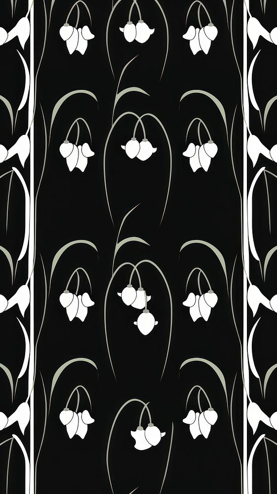 Art deco lily of the valley wallpaper pattern graphics rug.
