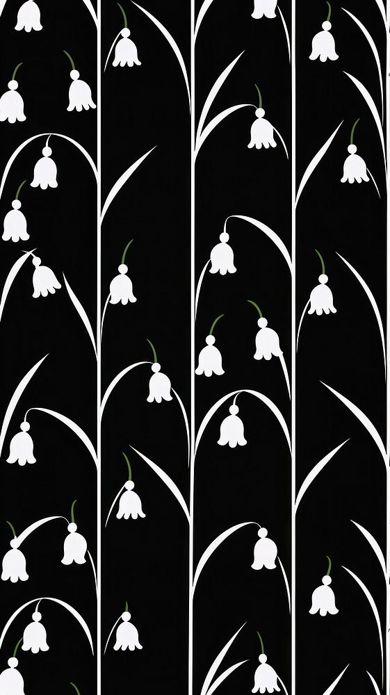 Art deco lily of the valley wallpaper pattern chandelier blossom.