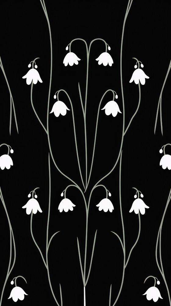 Art deco lily of the valley wallpaper pattern chandelier graphics.