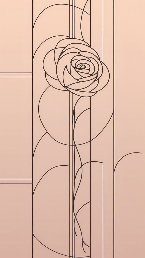 Art deco rose wallpaper pattern architecture chandelier.