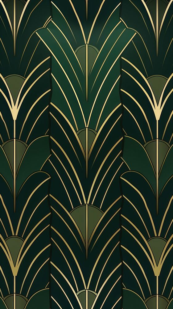 Art deco seamless wallpaper pattern graphics floral design.