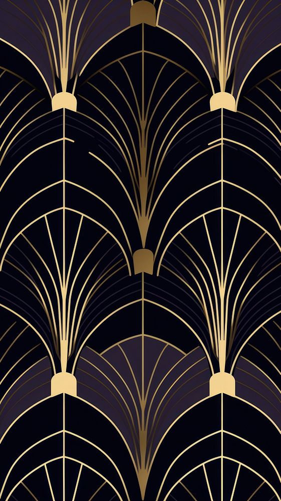 Art deco seamless wallpaper pattern architecture vault ceiling.
