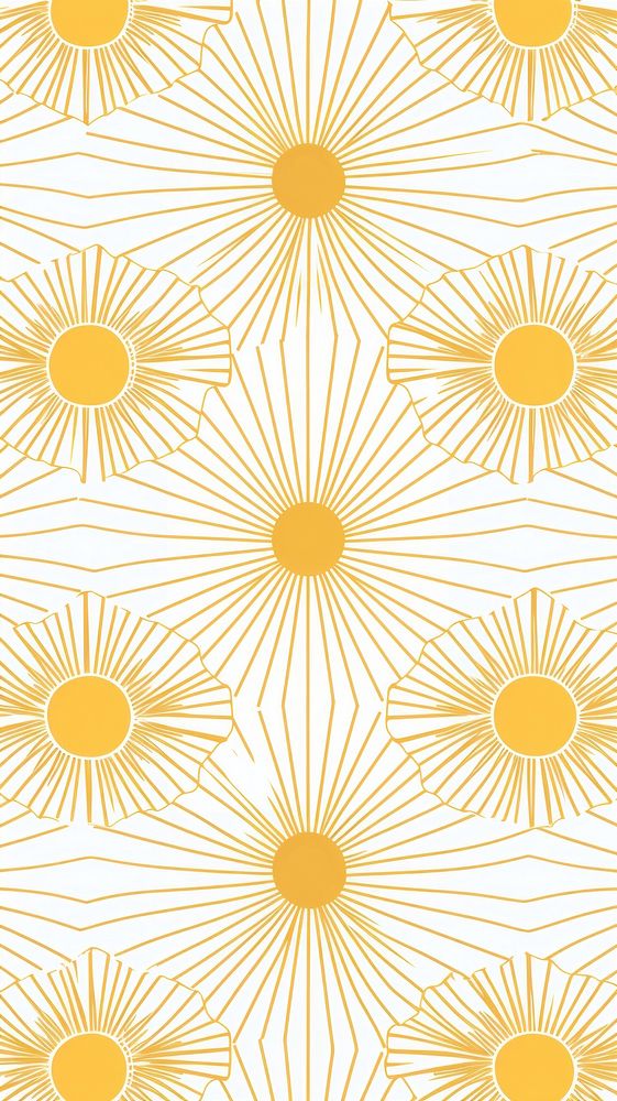 Art deco sun wallpaper pattern graphics floral design.