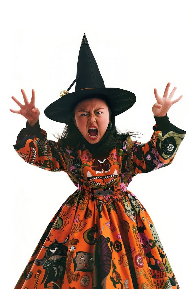 Mongolian witch costume face photography.