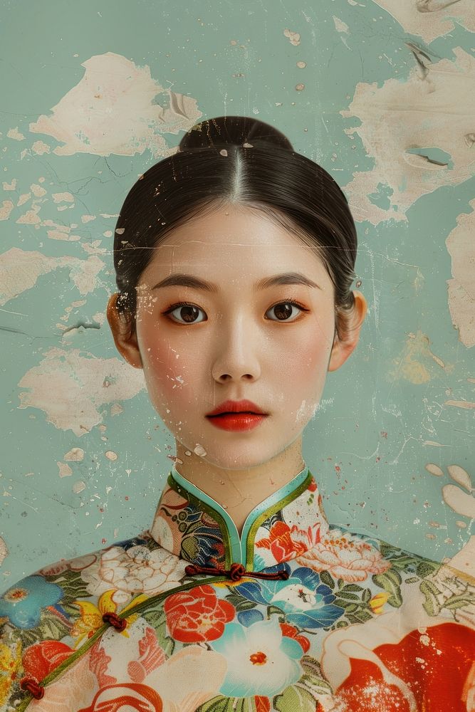 Chinese woman dress face photography.
