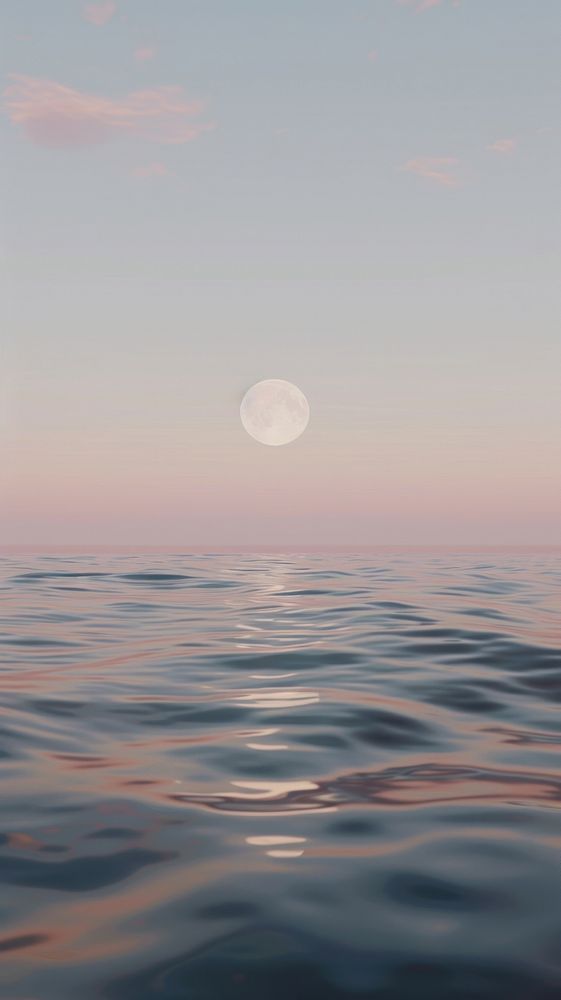 Still sea water moon sky astronomy.